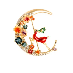 Broche en forme de lune pour un style festif