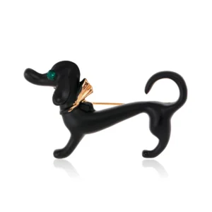 Broche en forme de chien long pour décoration vestimentaire