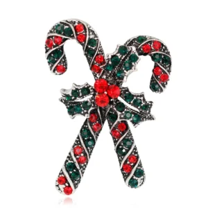 Broche élégante en forme de sucre d'orge pour Noël
