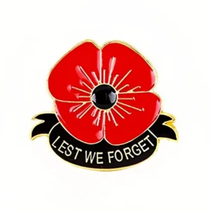Broche Coquelicot LETS WE FORGET vue de face