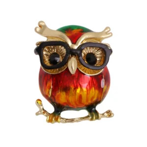 Broche Hibou El Profesor sur fond clair