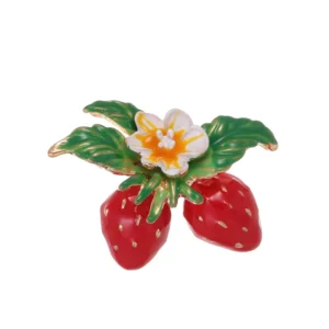 Broche en métal représentant une rose double avec petite fleur