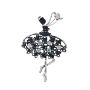 Broche danseuse strass détaillée avec éclat