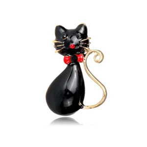 Broche représentant un chat pour femme
