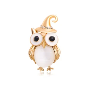 Broche Hibou Doré en métal doré