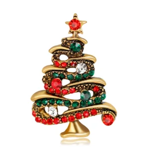 Broche sapin de Noël au design ancien