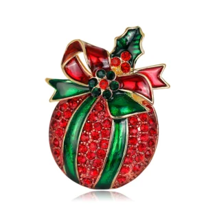 Broche Noël Guirlande embellissant un vêtement