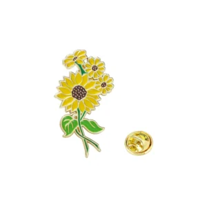 Pin's Fleur Jaune sur fond coloré
