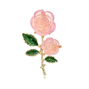Broche élégante en forme de rose double pour embellir vos accessoires