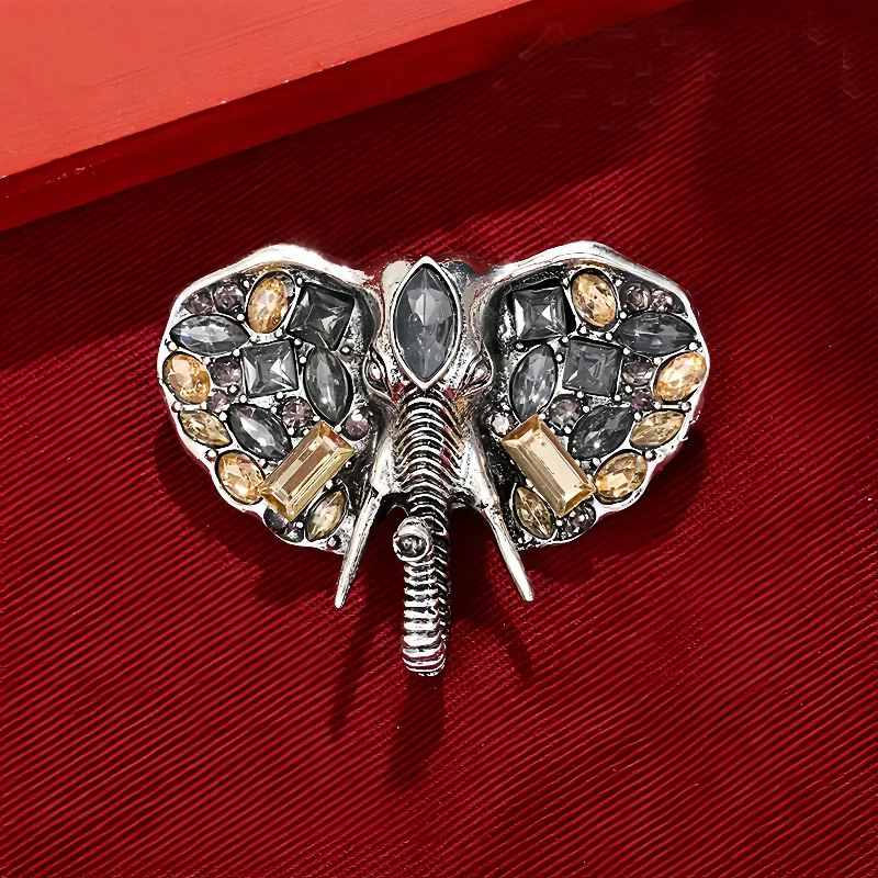 Broche unisexe en alliage de zinc avec strass