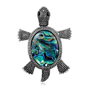 Broche en forme de tortue bleue pour accessoiriser vos vêtements