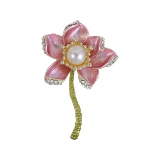 Broche en forme de fleur de lotus en métal