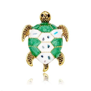 Broche en forme de tortue au design détaillé