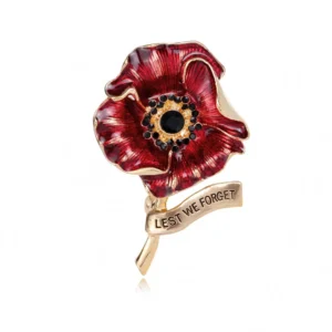 Broche vintage en forme de coquelicot