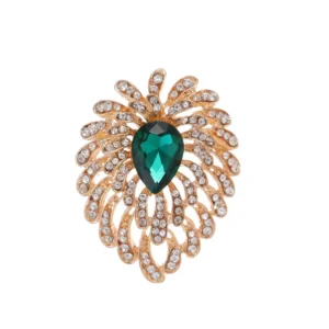 Broche Paon design en métal élégant