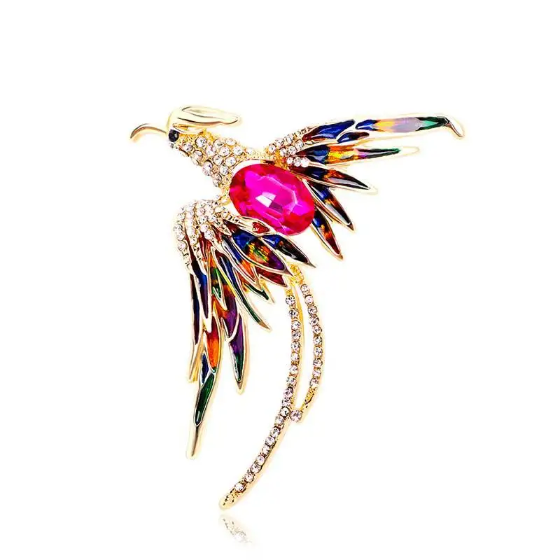 Broche élégante ornée d'un oiseau