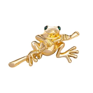 Broche en forme de grenouille dorée moderne