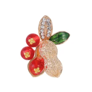 Broche en forme de cacahuète élégante pour accessoiriser les vêtements