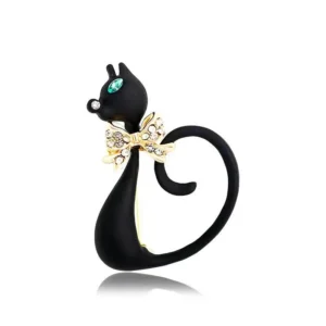 Broche représentant un chat gentleman