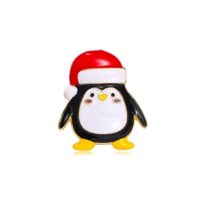 Broche festive en forme de pingouin pour Noël