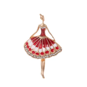 Broche représentant une danseuse russe en métal