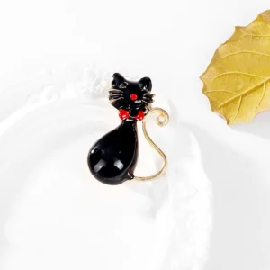 Accessoire broche chat pour femme
