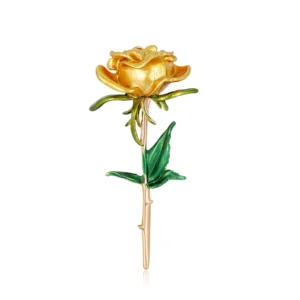 Broche en forme de fleur avec des nuances de rose et jaune