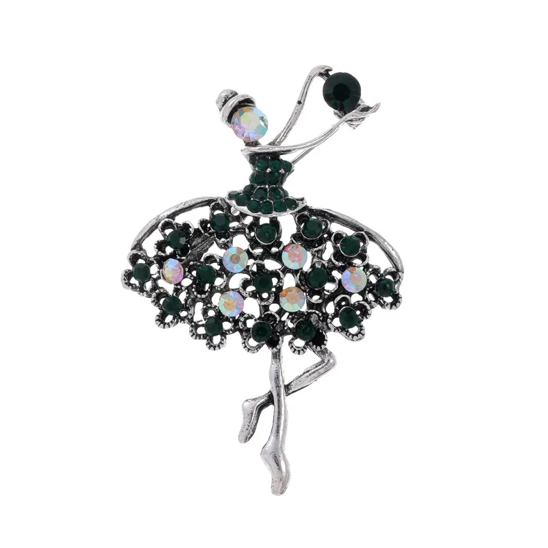 Accessoire de mode broche danseuse avec strass