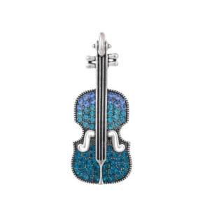 Broche en métal en forme de violon