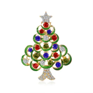 Broche en forme de sapin de Noël moderne