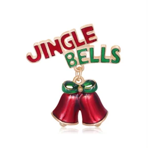 Broche JUNGLE BELLS Noêl en forme de cloche