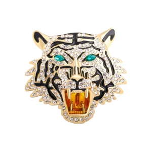 Broche Tigre ornée de strass scintillants