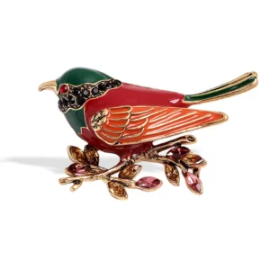 Broche représentant un oiseau beau merle