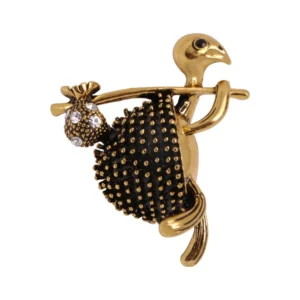 Broche Tortue Vintage en métal avec design tortue