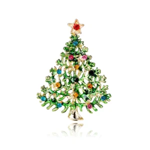 Broche sapin de Noël élégante et réaliste