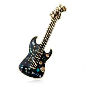 Broche en forme de guitare au design Art Déco