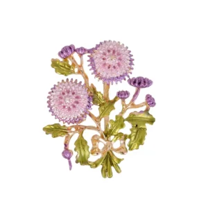 Broche en forme de chrysanthème pour embellir les vêtements