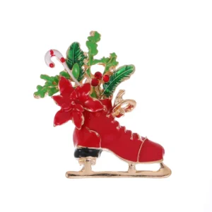 Broche de Noël en forme de patin à neige