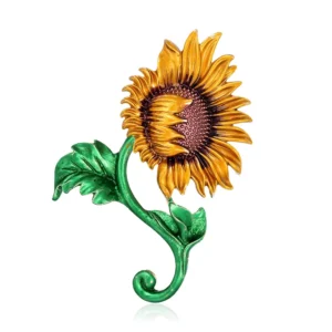 Broche en forme de tournesol pour accessoire de mode