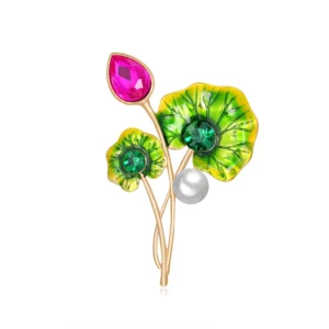 Broche en forme de fleur champêtre avec perle décorative