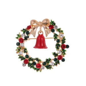 broche couronne de Noël élégante pour accessoires
