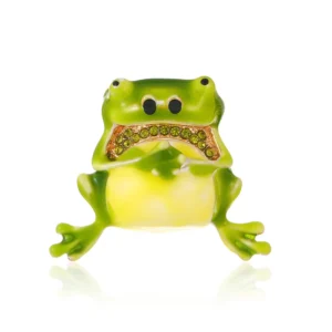 Broche en forme de grenouille stylisée