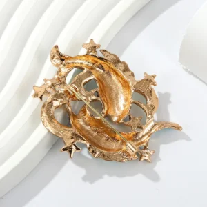 Broche Signe Du Zodiac en métal élégant