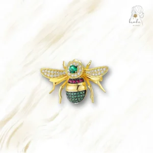 Broche Abeille Argent Chatoyant