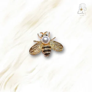 Broche Abeille Perle Blanche