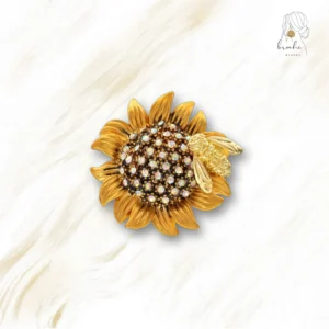 Broche Abeille Tournesol Doré