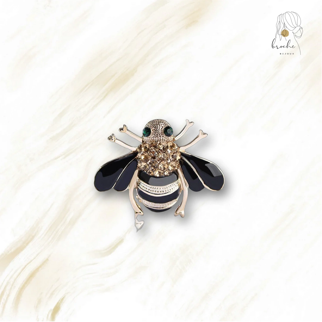 Broche Abeille Yeux Émeraudes