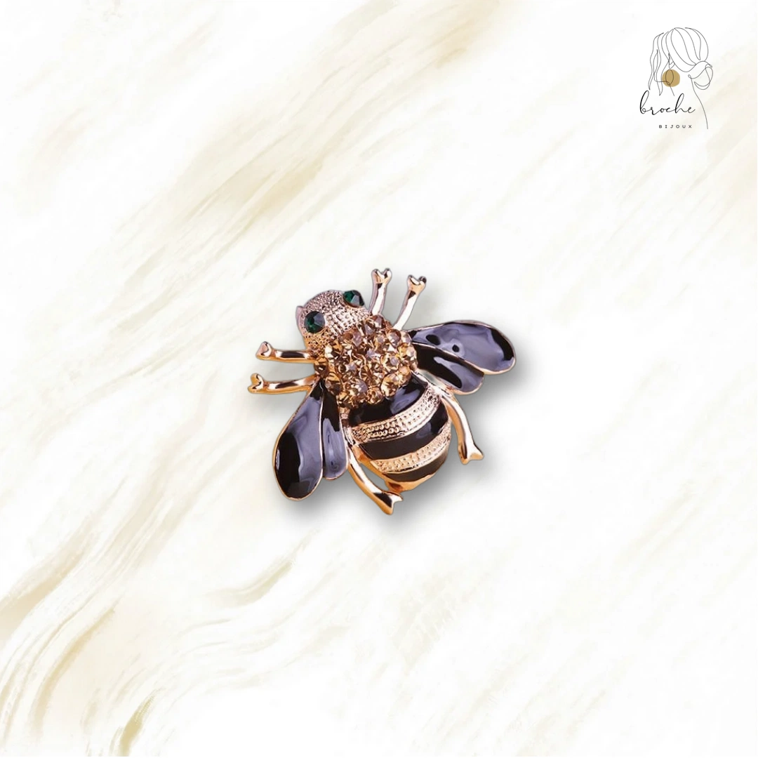 Broche Abeille Yeux Émeraudes