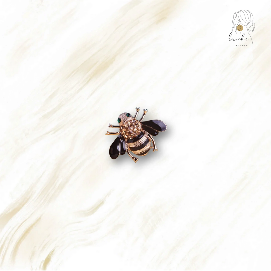 Broche Abeille Yeux Émeraudes