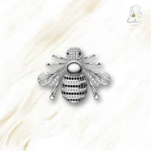 Broche Abeille Zircon Argent